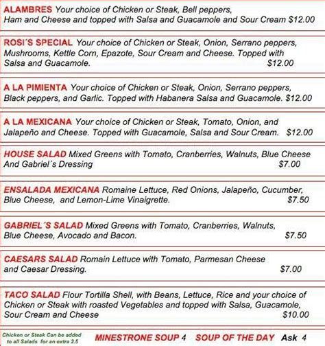 gabriel and daniel's mexican grill menu|gabriel and daniels menu.